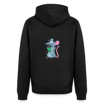 Rat avec des fleurs Nature rongeur - Veste à capuche bio Premium Unisexe - noir - Dos - Nico (187cm)