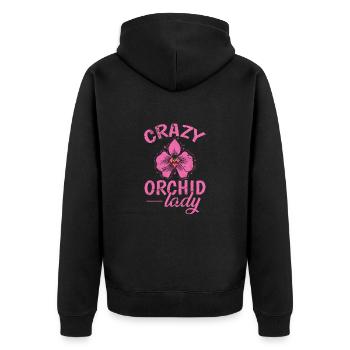 Crazy Orchid Lady plante fleur - Veste à capuche bio Premium Unisexe - noir - Dos - Nico (187cm)