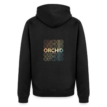 Orchid Pflanze Garten Blume - Unisex Premium Bio Zip Hoodie - Schwarz - Hinten - Nico (187cm)