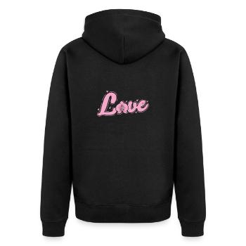 Love Blume Orchidee Blume Pflanze - Unisex Premium Bio Zip Hoodie - Schwarz - Hinten - Nico (187cm)