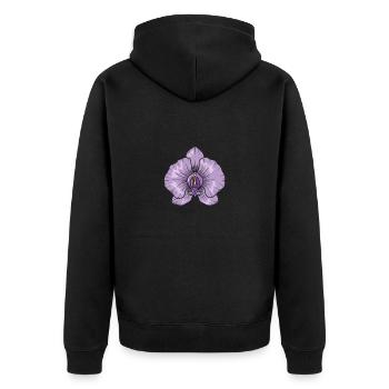 Plante de fleur d’orchidée - Veste à capuche bio Premium Unisexe - noir - Dos - Nico (187cm)