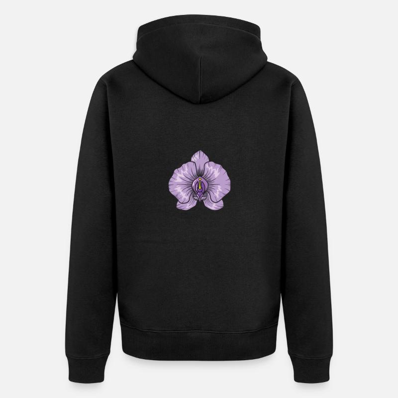 Plante de fleur d’orchidée - Veste à capuche bio Premium Unisexe - noir