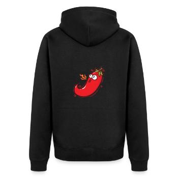 Piment Chaleur Épice Chaleur Degré de piquant - Veste à capuche bio Premium Unisexe - noir - Dos - Nico (187cm)