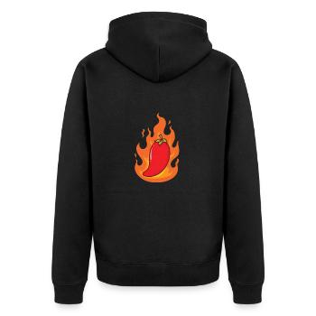 piquant d’épices de piment brûlant - Veste à capuche bio Premium Unisexe - noir - Dos - Nico (187cm)