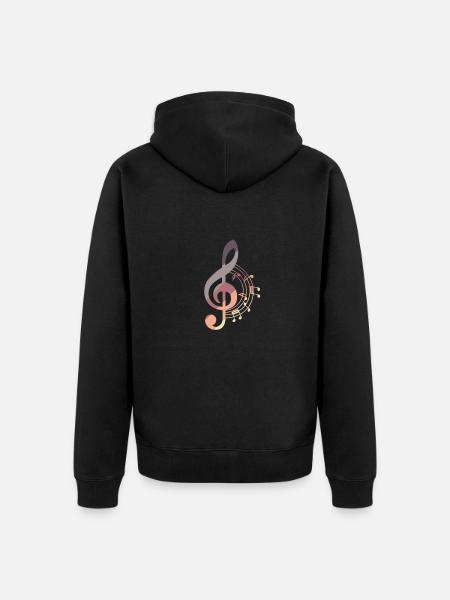Clef Music with Harmony - Unisex Premium Organic Zip Hoodie - black