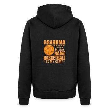 Grand-mère, c’est mon nom, le basket-ball, c’est mon jeu - Veste à capuche bio Premium Unisexe - noir - Dos - Nico (187cm)