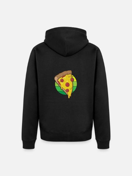Salami pizza Italian and cheese - Unisex Premium Organic Zip Hoodie - black