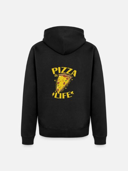 Pizza is Life Italian - Unisex Premium Organic Zip Hoodie - black