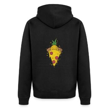 Pizza à l’ananas Hawaï au fromage - Veste à capuche bio Premium Unisexe - noir - Dos - Nico (187cm)