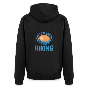 Live Love Laugh Hiking Outdoor Hobby - Unisex Premium Organic Zip Hoodie - black - Back - Nico (187cm)