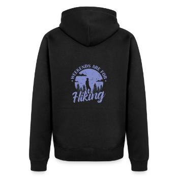 Les week-ends sont des randonnées nature - Veste à capuche bio Premium Unisexe - noir - Dos - Nico (187cm)