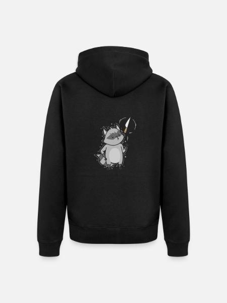 Wäschbar mit Messer Allesfresser - Unisex Premium Bio Zip Hoodie - Schwarz