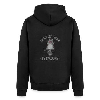 Facilement distrait par les ratons laveurs Kleintier - Veste à capuche bio Premium Unisexe - noir - Dos - Nico (187cm)