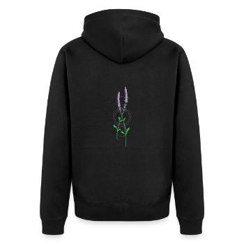 Lavendel Pflanze Garten Duft Aroma - Unisex Premium Bio Zip Hoodie - Schwarz - Hinten - Nico (187cm)