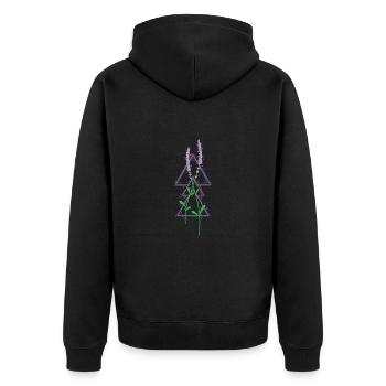 Lavendel Garten Pflanze Duft - Unisex Premium Bio Zip Hoodie - Schwarz - Hinten - Nico (187cm)
