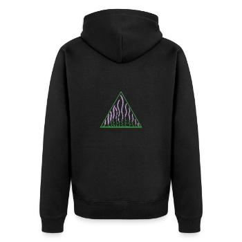 Lavendel im Dreieck Pflanze Garten Duft - Unisex Premium Bio Zip Hoodie - Schwarz - Hinten - Nico (187cm)