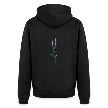 Purple Lavender Herbs Plant - Unisex Premium Organic Zip Hoodie - black - Back - Nico (187cm)