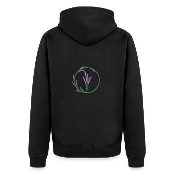 Lavendel Kreis Pflanze Garten Duft - Unisex Premium Bio Zip Hoodie - Schwarz - Hinten - Nico (187cm)