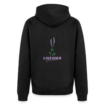 Lavendel Farmer Pflanze Garten Duft - Unisex Premium Bio Zip Hoodie - Schwarz - Hinten - Nico (187cm)