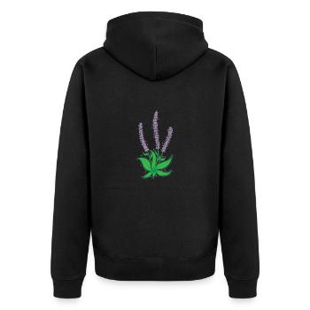 Pflanze Lavendel Garten Duft Kräuter - Unisex Premium Bio Zip Hoodie - Schwarz - Hinten - Nico (187cm)