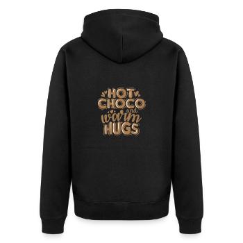 Hot Choco and Warm Hugs Candy - Unisex Premium Organic Zip Hoodie - black - Back - Nico (187cm)