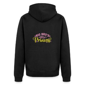 Big Bro's little Princess - Unisex Premium Bio Zip Hoodie - Schwarz - Hinten - Nico (187cm)