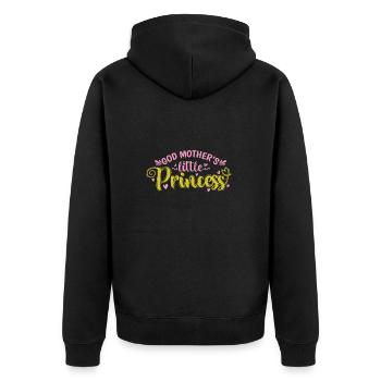 God Mother's little Princess - Unisex Premium Bio Zip Hoodie - Schwarz - Hinten - Nico (187cm)