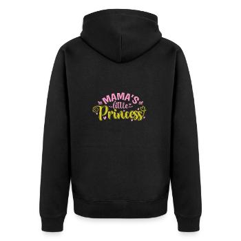 Mama's little Princess - Unisex Premium Bio Zip Hoodie - Schwarz - Hinten - Nico (187cm)