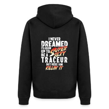 Super Sexy Traceur Parkour Cadeau Parkour Runner - Veste à capuche bio Premium Unisexe - noir - Dos - Nico (187cm)