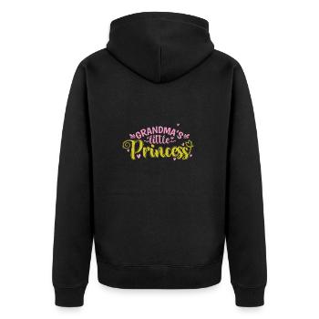Grandma's little Princess - Unisex Premium Bio Zip Hoodie - Schwarz - Hinten - Nico (187cm)