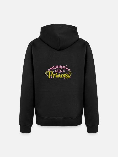 Brother's little Princess - Unisex Premium Organic Zip Hoodie - black