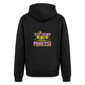 Step Father of the little Princess - Unisex Premium Organic Zip Hoodie - black - Back - Nico (187cm)
