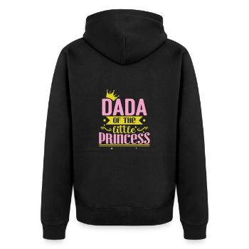 Dada of the little Princess - Unisex Premium Bio Zip Hoodie - Schwarz - Hinten - Nico (187cm)