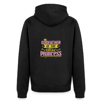 Godfather of the little Princess - Unisex Premium Bio Zip Hoodie - Schwarz - Hinten - Nico (187cm)