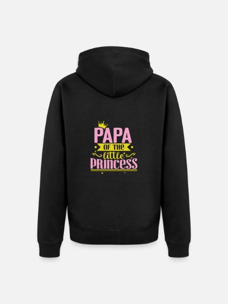 Papa of the little Princess - Unisex Premium Organic Zip Hoodie - black