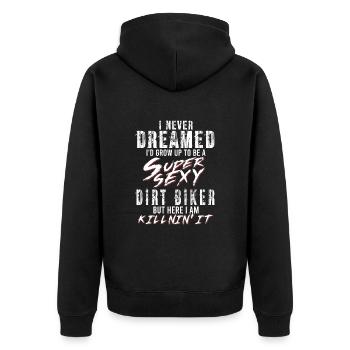 Super Sexy Motocross Rider Motocross Cadeau - Veste à capuche bio Premium Unisexe - noir - Dos - Nico (187cm)