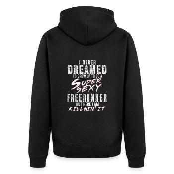 Super Sexy Freerunner Freerunning Cadeau Traceur - Veste à capuche bio Premium Unisexe - noir - Dos - Nico (187cm)