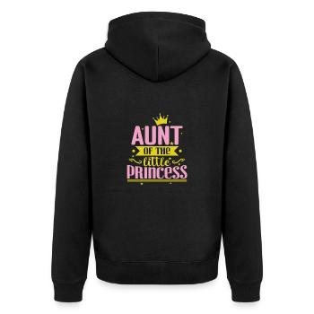 Aunt of the little Princess - Unisex Premium Bio Zip Hoodie - Schwarz - Hinten - Nico (187cm)