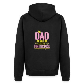 Dad of the little Princess - Unisex Premium Bio Zip Hoodie - Schwarz - Hinten - Nico (187cm)