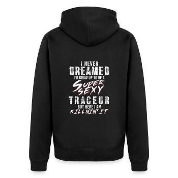 Super Sexy Traceur Parkour Cadeau Parkour Runner - Veste à capuche bio Premium Unisexe - noir - Dos - Nico (187cm)