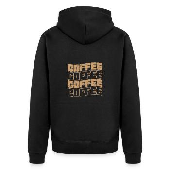 Café Caféine Café Cappuccino - Veste à capuche bio Premium Unisexe - noir - Dos - Nico (187cm)