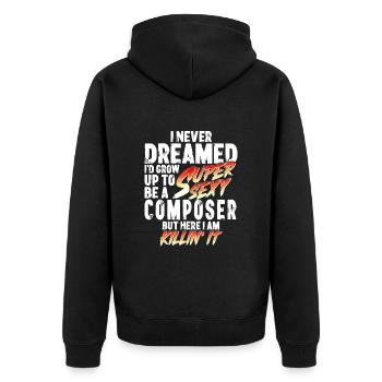 Super Sexy Komponist Komposition Geschenk - Unisex Premium Bio Zip Hoodie - Schwarz - Hinten - Nico (187cm)