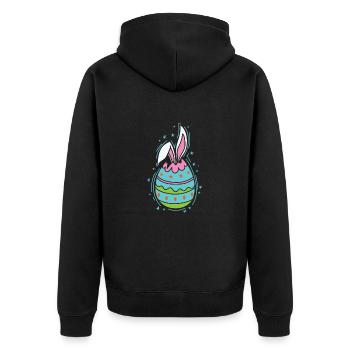 Easter Egg with an Easter Bunny Spring - Unisex Premium Organic Zip Hoodie - black - Back - Nico (187cm)