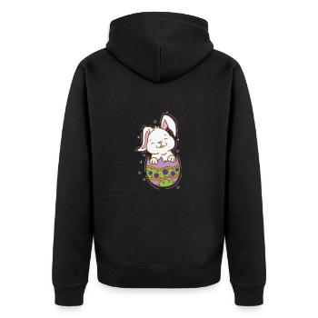 Easter bunny hatching from an easter egg - Unisex Premium Organic Zip Hoodie - black - Back - Nico (187cm)