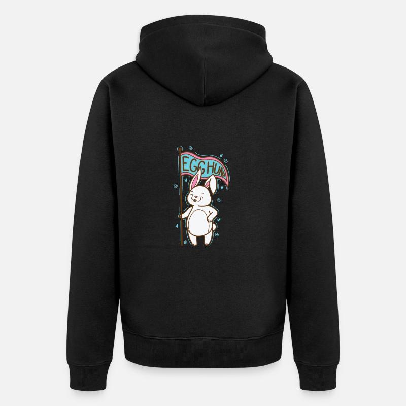 Egg Hunt Ostern Ostereier - Unisex Premium Bio Zip Hoodie - Schwarz