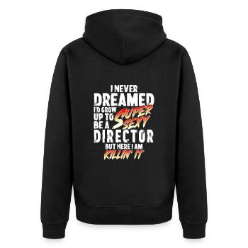 Super Sexy Regisseur Regisseurin Geschenk - Unisex Premium Bio Zip Hoodie - Schwarz - Hinten - Nico (187cm)