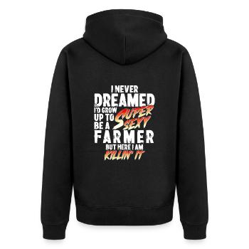 Super Sexy fermier agriculture cadeau agriculteur - Veste à capuche bio Premium Unisexe - noir - Dos - Nico (187cm)