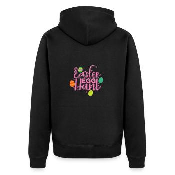 Easter Egg Hunt Osterhase Frühling - Unisex Premium Bio Zip Hoodie - Schwarz - Hinten - Nico (187cm)