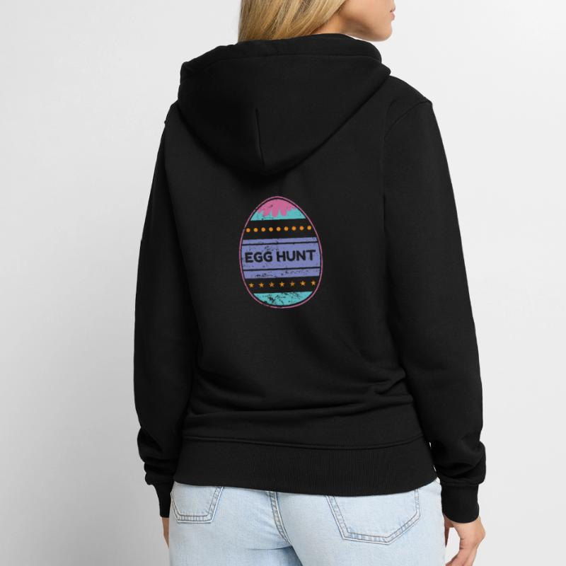 Egg Hunt Easter Bunny Easter Eggs Unisex Premium Organic Zip Hoodie