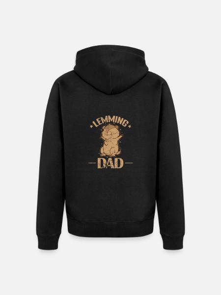 Lemming Dad Rodent Overconfidence - Unisex Premium Organic Zip Hoodie - black